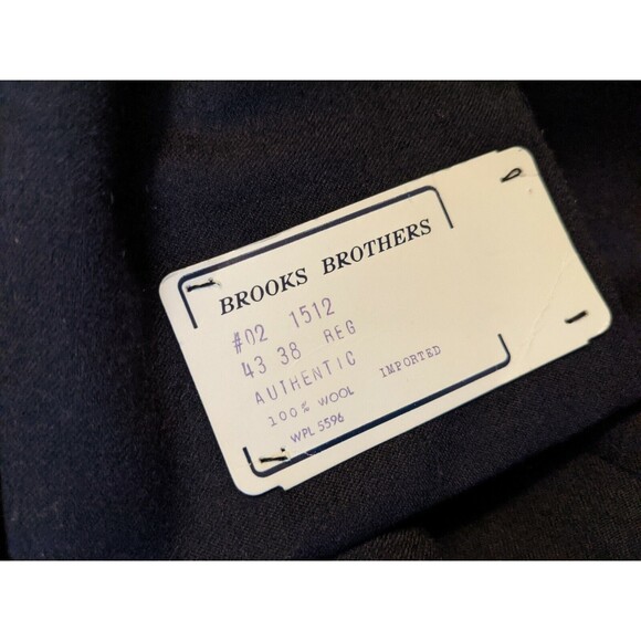 NOS Vintage 43R BROOKS BROTHERS Blue Flannel Wool Blazer Sport Coat Jacket - Picture 5 of 6